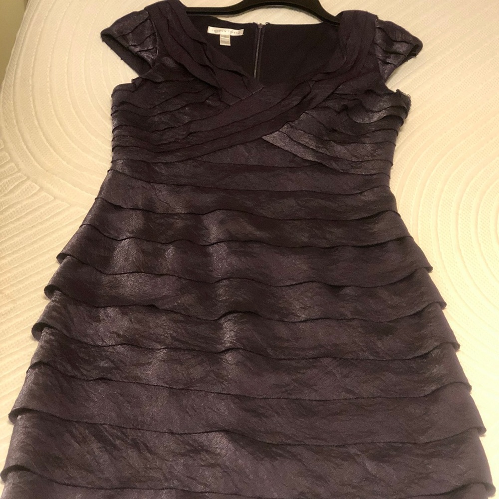 Dark purple ruffled dress worn once. Super cute!